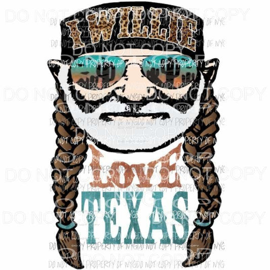 I Willie Love Texas Leopard womans Sublimation transfers Heat Transfer