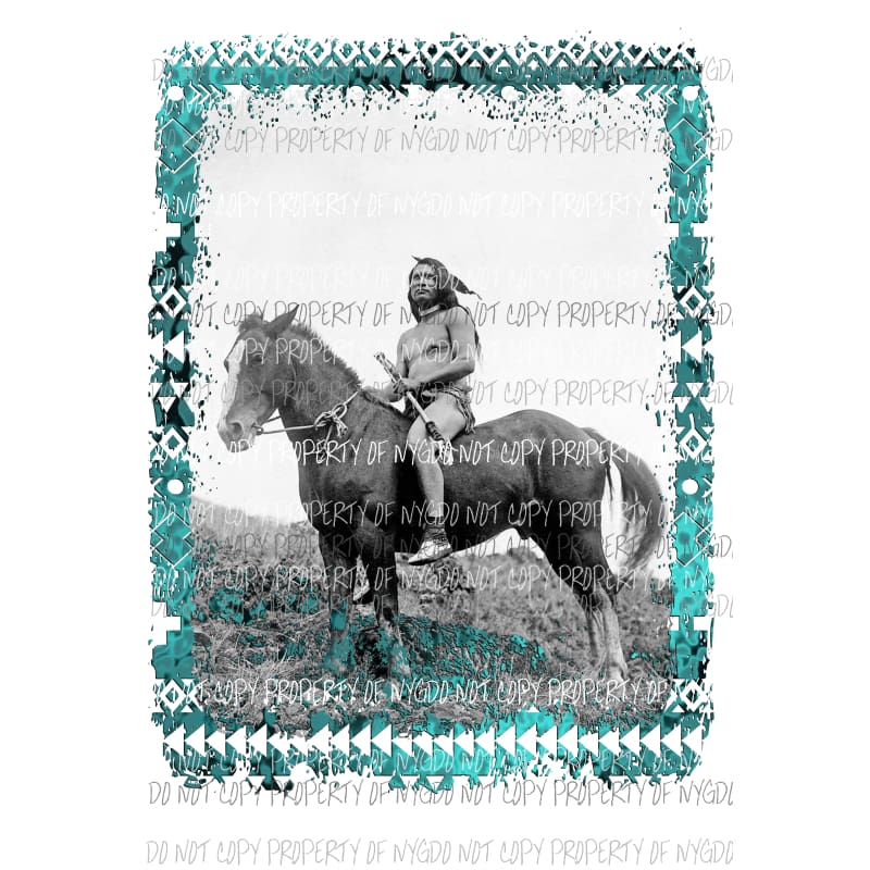 Indian on horse # 2 Sublimation transfers Heat Transfer