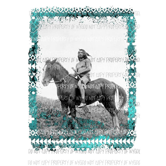 Indian on horse # 2 Sublimation transfers Heat Transfer
