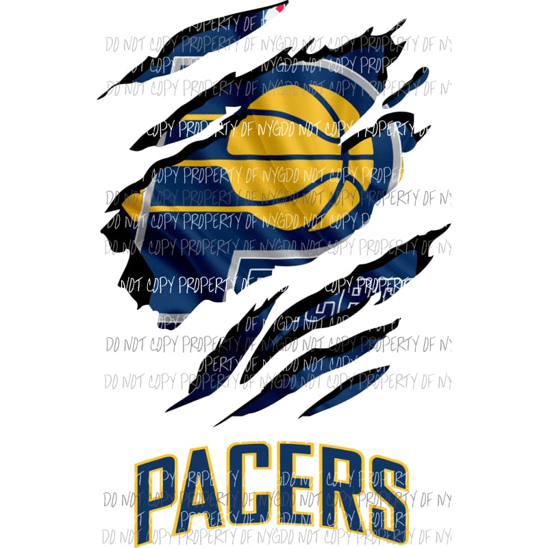 Indiana Pacers ripped design Sublimation transfers Heat Transfer