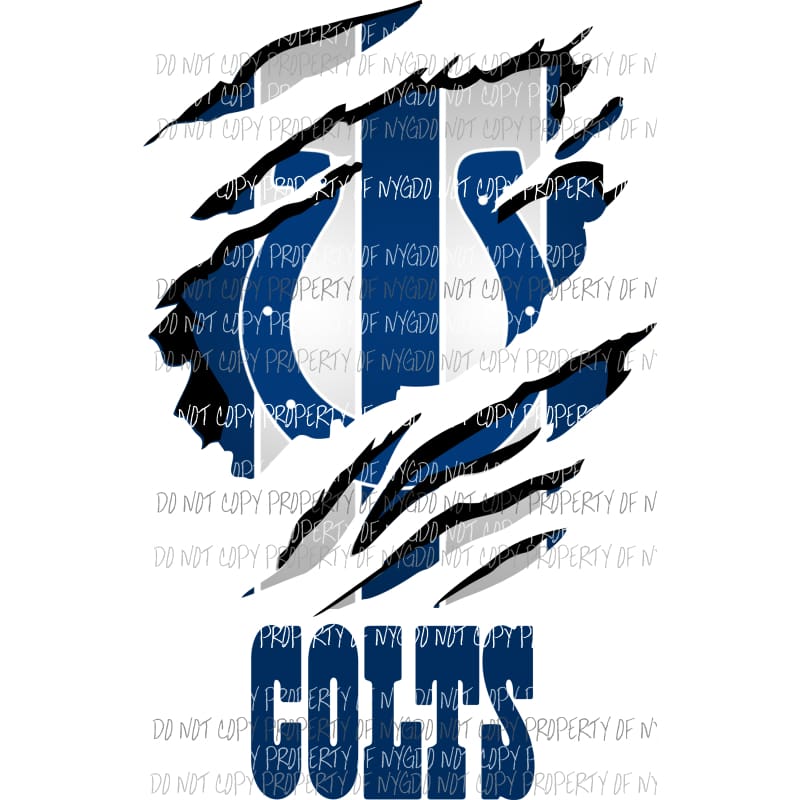 Indianapolis Colts ripped design Sublimation transfers Heat Transfer