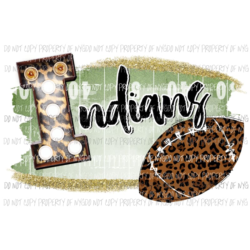 Indians football field leopard Sublimation transfers Heat Transfer