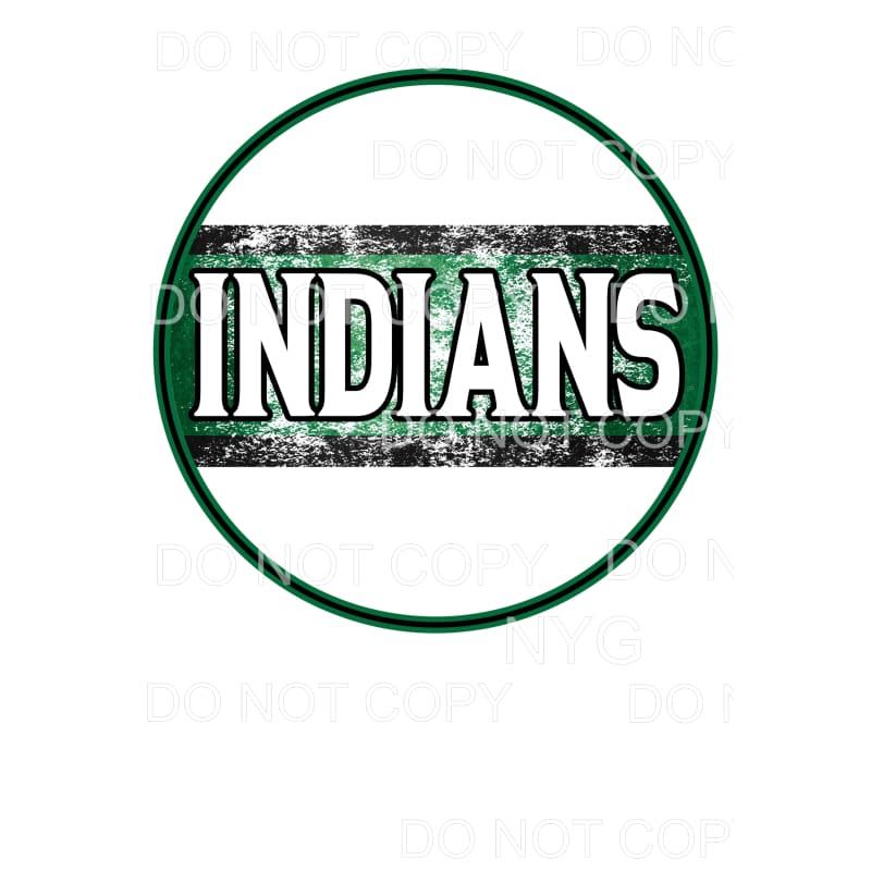 Indians Green circle Sublimation transfers - Heat Transfer