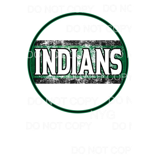 Indians Green circle Sublimation transfers - Heat Transfer