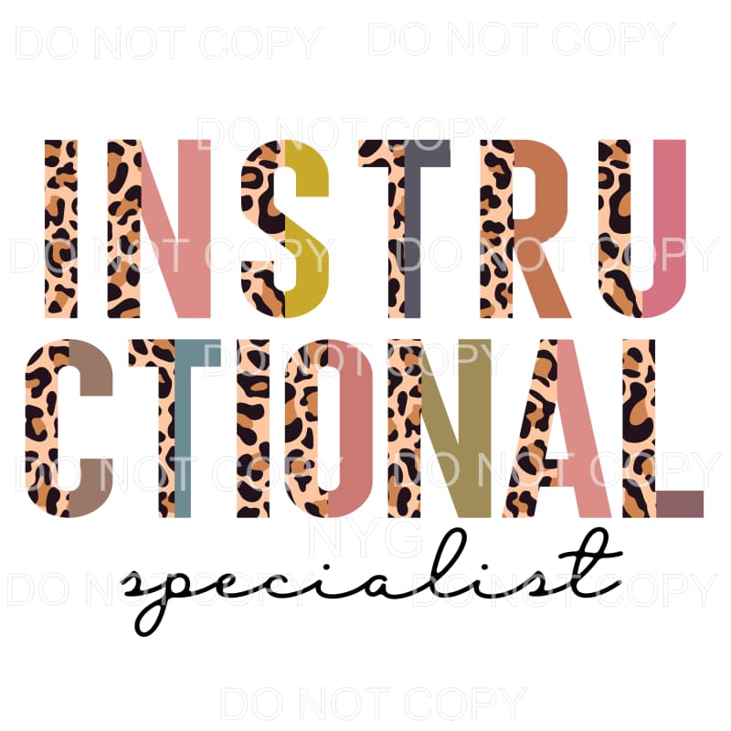 Instructional Specialist Half Leopard Sublimation transfers 