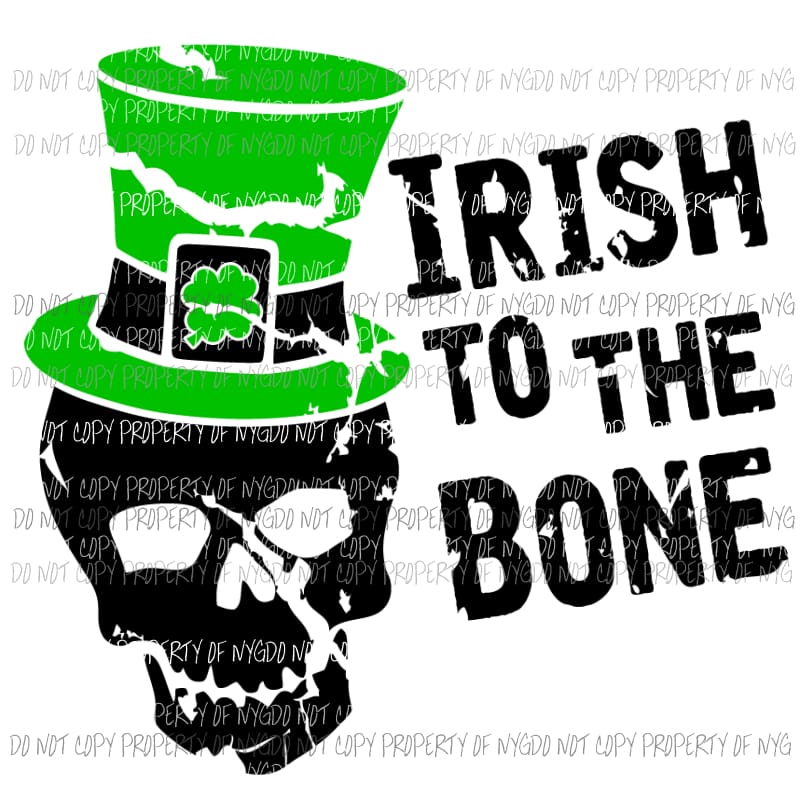 Irish To The Bone skull hat distressed Sublimation transfers Heat Transfer