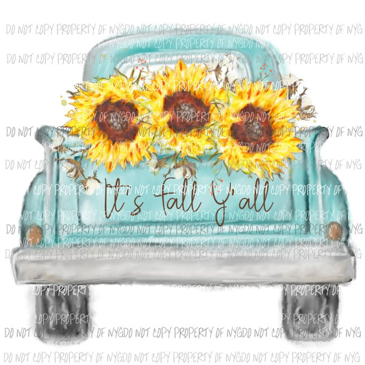 its fall yall sunflower truck 5 Sublimation transfers Heat Transfer