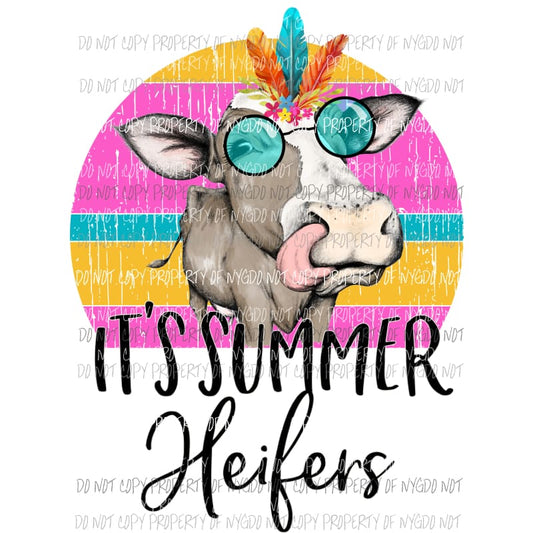 Its summer Heifers cow Sublimation transfers Heat Transfer