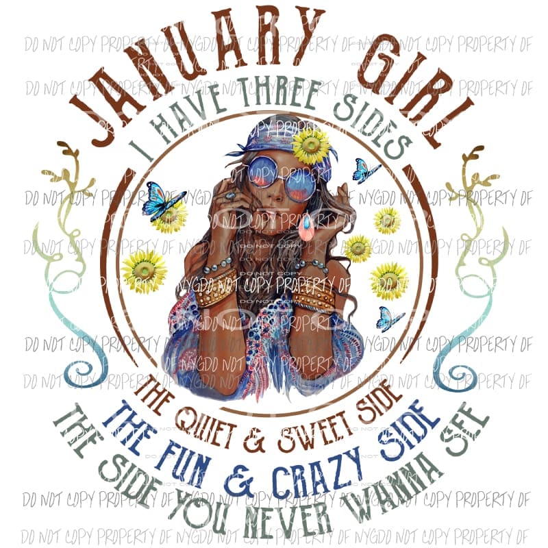 Jan - Dec Girl choose your month in drop down menu Sublimation transfers Heat Transfer