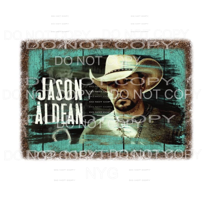 Jason Aldean Leopard Frame Rustic Wood #2 Sublimation 