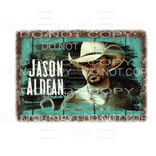 Jason Aldean Leopard Frame Rustic Wood #2 Sublimation 