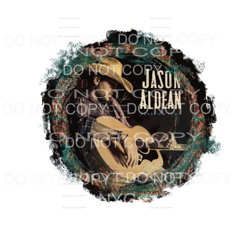 Jason Aldean Rearview Town Distressed Circle Frame 