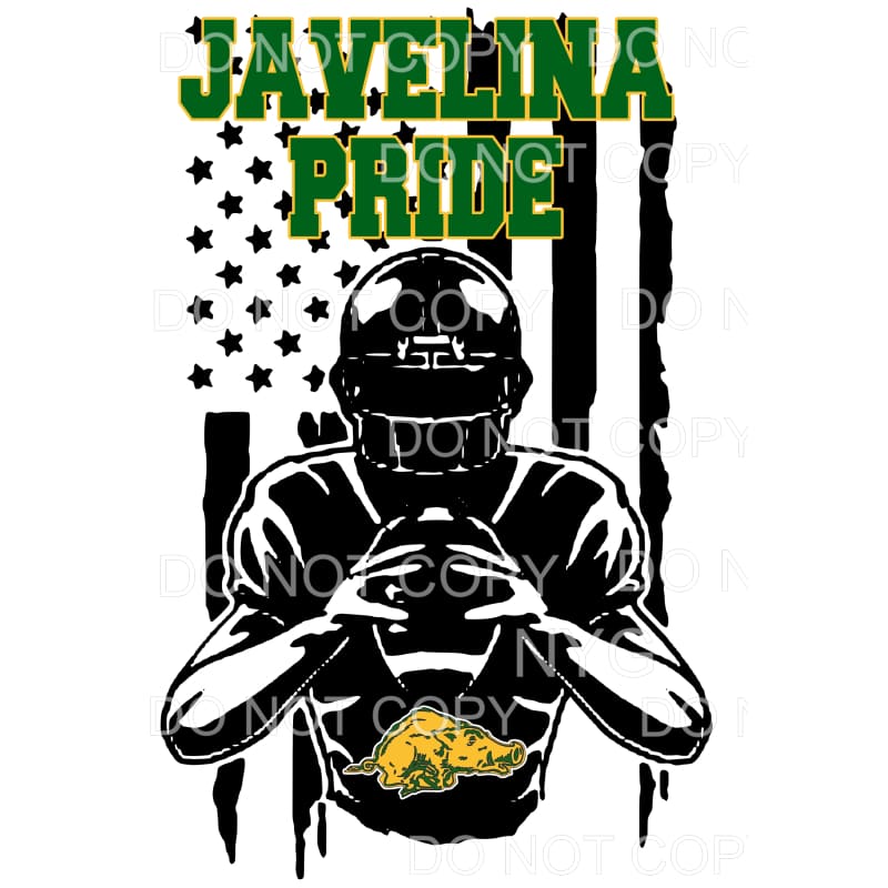 Javelina Pride Green and yellow gold flag Sublimation 