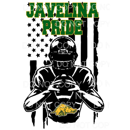 Javelina Pride Green and yellow gold flag Sublimation 