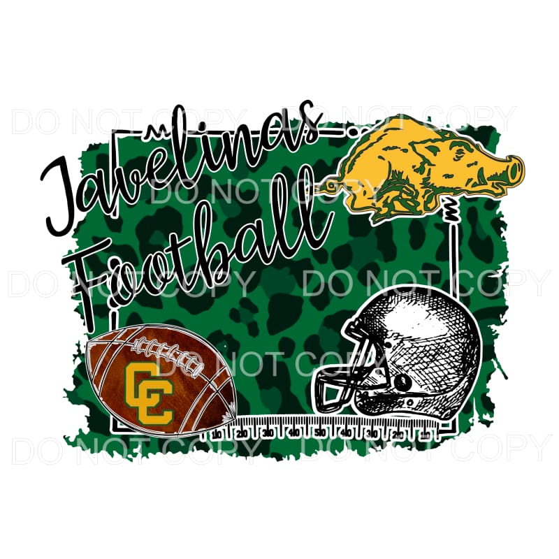 Javelinas Football Green and yellow gold Sublimation 