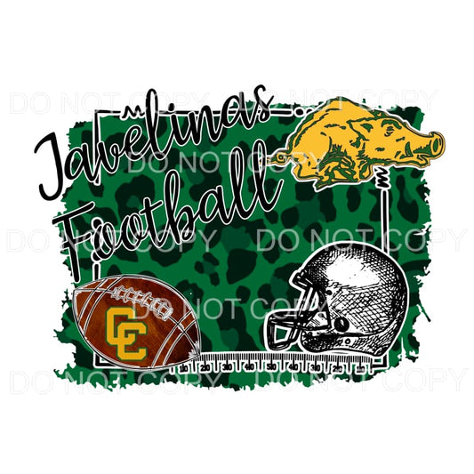Javelinas Football Green and yellow gold Sublimation 