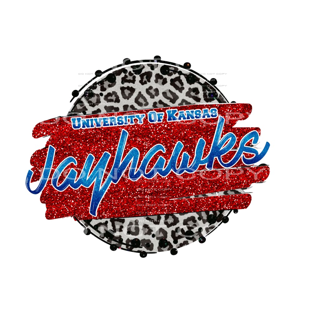 jayhawks leopard circle # 8132 Sublimation transfers - Heat