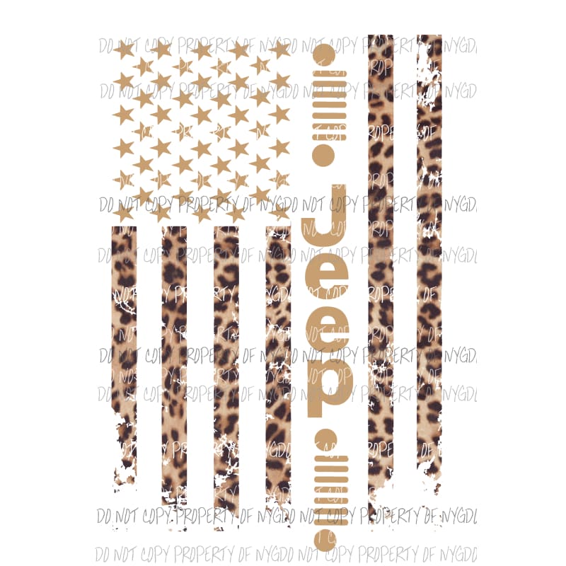 JEEP FLAG # 4 Sublimation transfers Heat Transfer