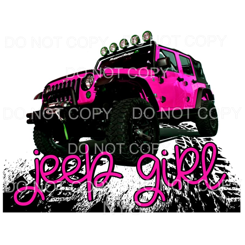Jeep Girl Hot Pink Sublimation transfers - Heat Transfer