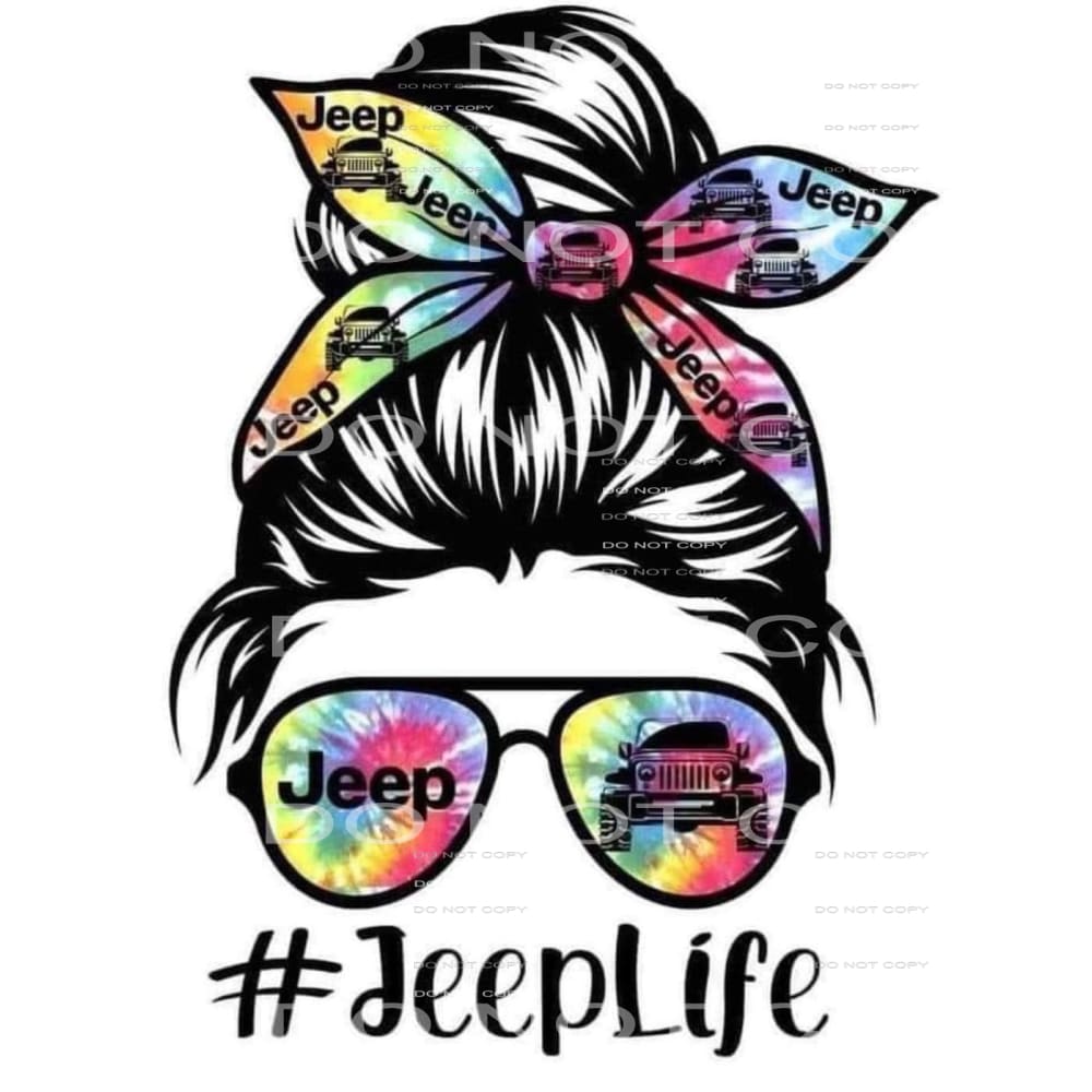 Jeep Life Messy Bun # 2001 Sublimation transfers - Heat 