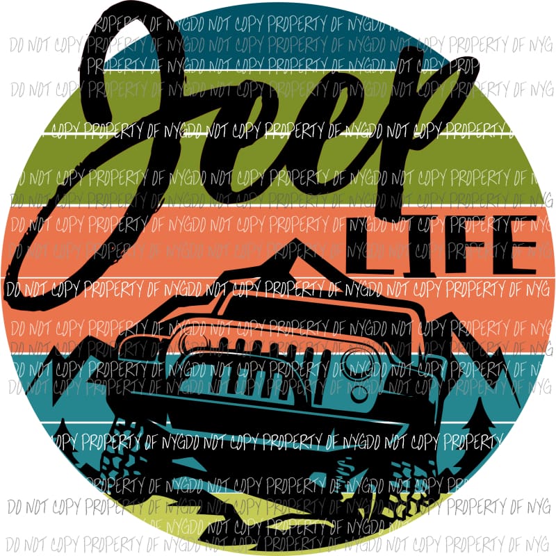 Jeep Life Sublimation transfers Heat Transfer