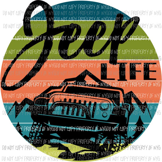 Jeep Life Sublimation transfers Heat Transfer