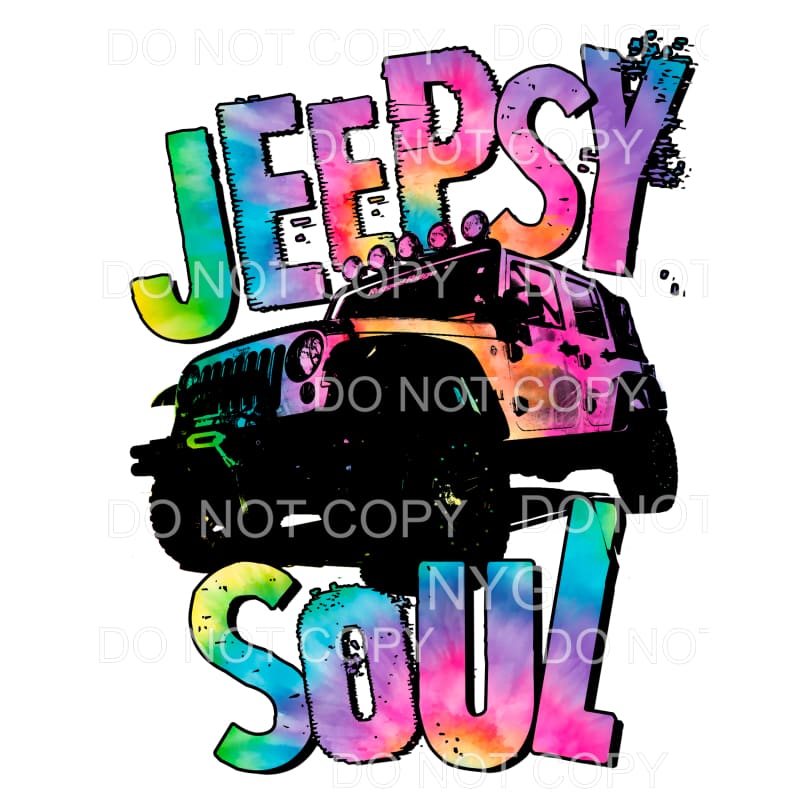 Jeepsy Soul Tie Dye Sublimation transfers - Heat Transfer