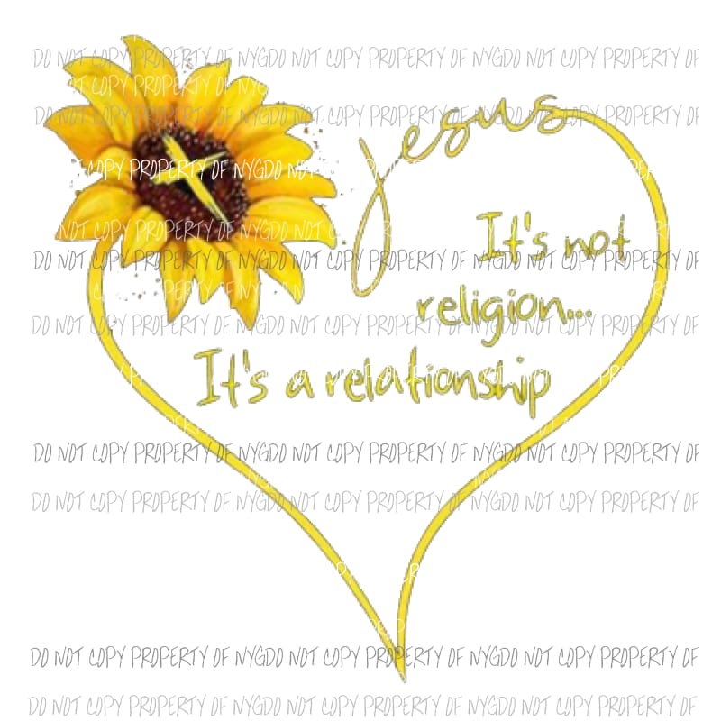 Jesus Sunflower Sublimation transfers Heat Transfer
