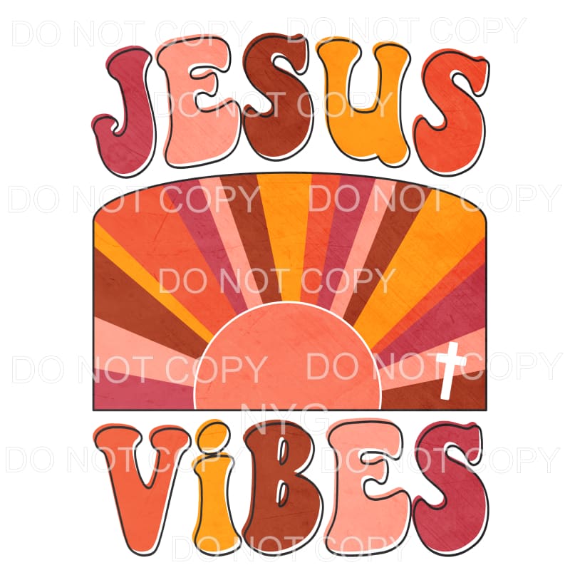 Jesus Vibes Retro Sublimation transfers - Heat Transfer