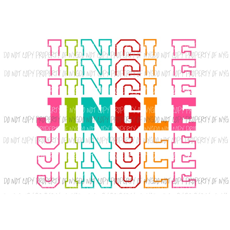 Jingle Jingle Jingle Christmas Sublimation transfers Heat Transfer