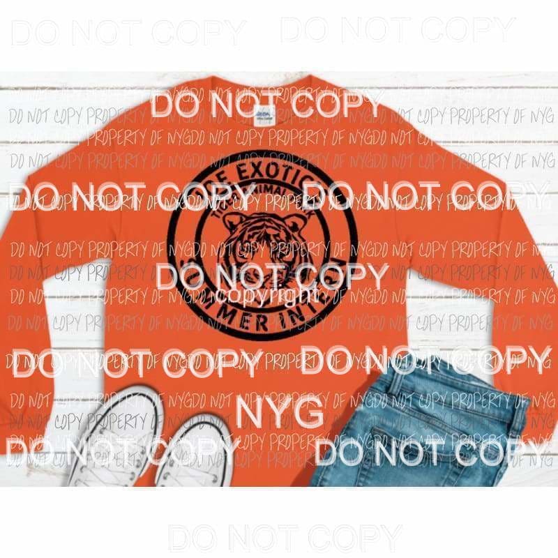 Pre Order JOE EXOTIC TIGER KING Summer Intern ships 4-13-20 Black SCREEN PRINT adult 13x9 inches Heat Transfer