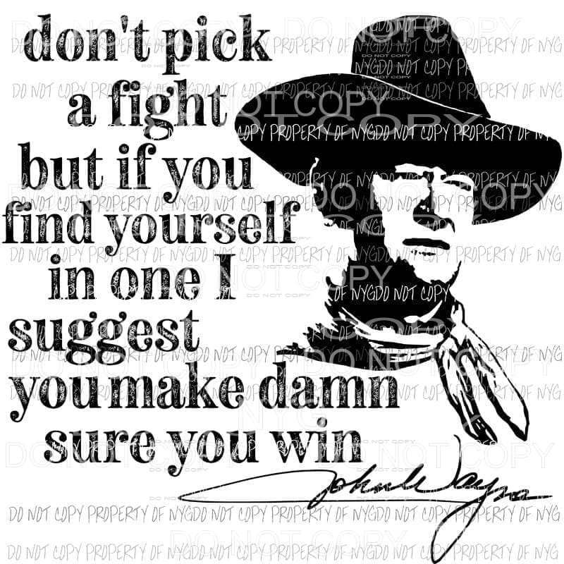 John Wayne Sublimation transfers Heat Transfer