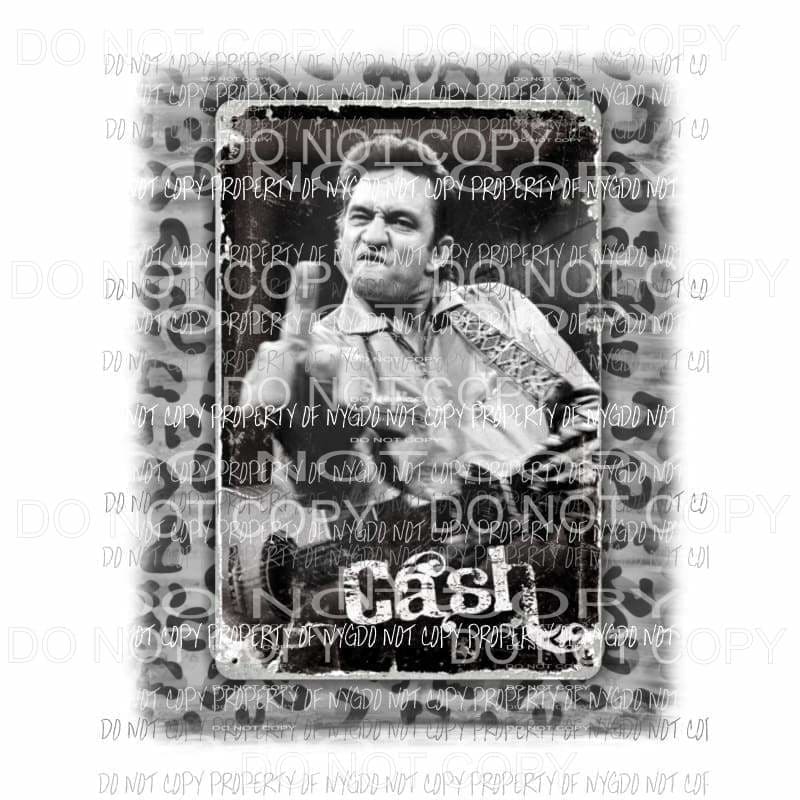 Johnny Cash leopard background Sublimation transfers Heat Transfer