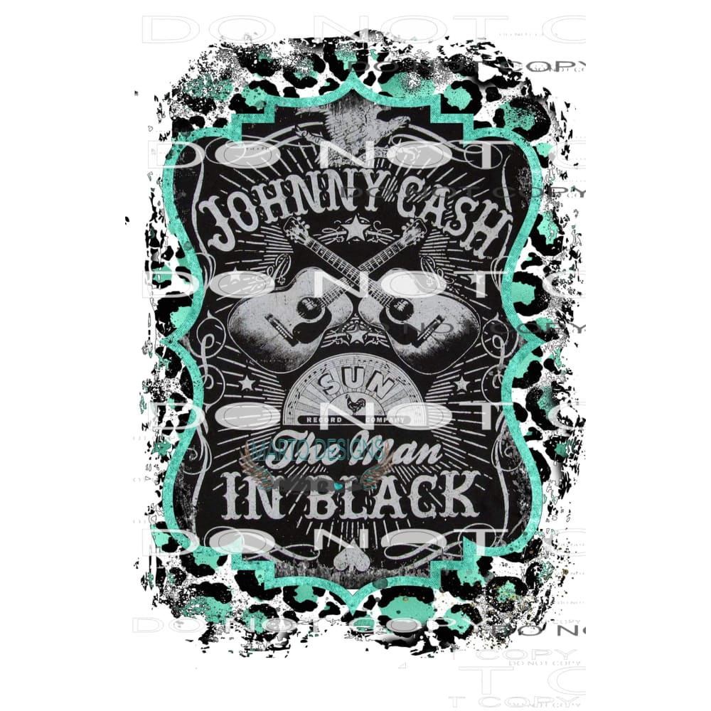 Johnny Cash Man In Black #6254 Sublimation transfers - Heat
