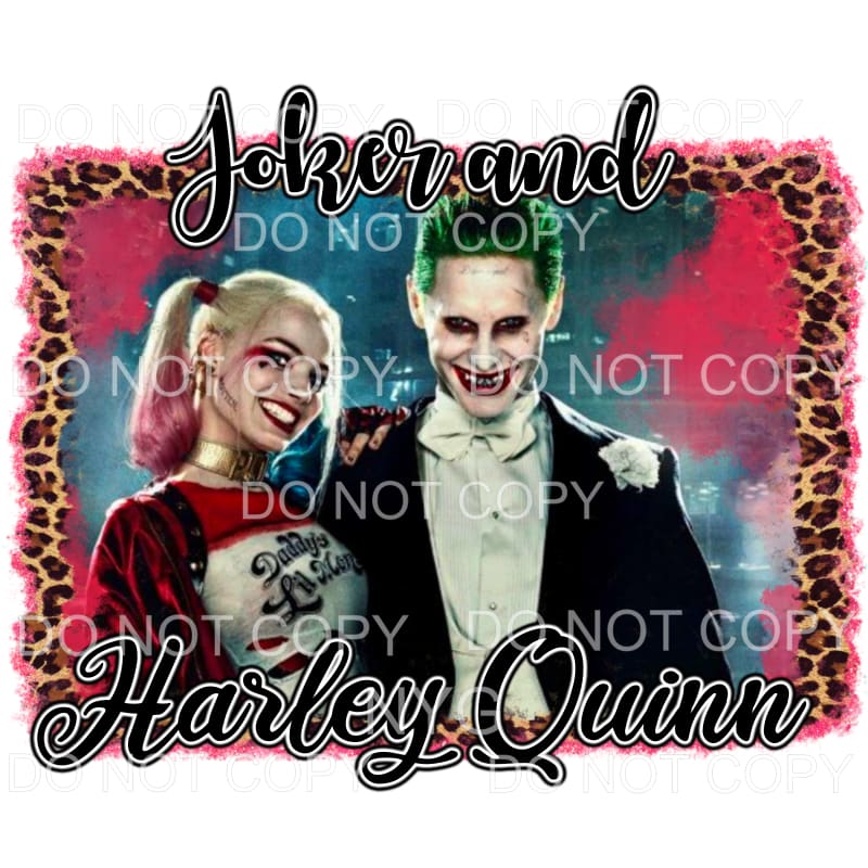 Joker And Harley Quinn Leopard Pink #837 Sublimation 