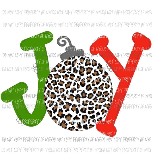 JOY Leopard Ornament Christmas Sublimation transfers Heat Transfer