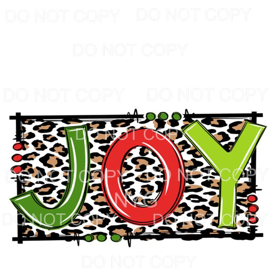 JOY Red Green Leopard Background Framed Sublimation 