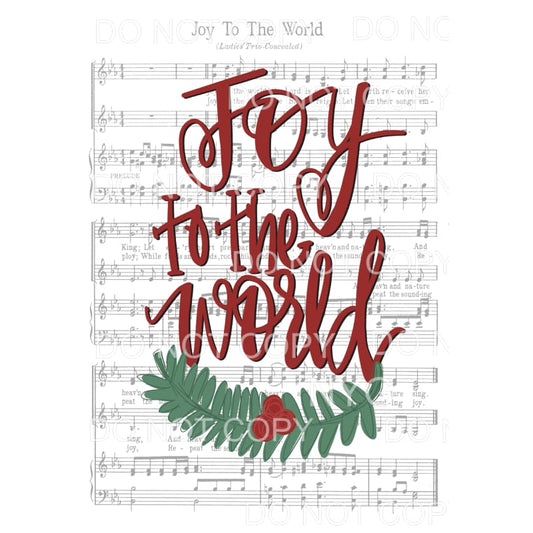Joy To The World Music Sheet Background Sublimation 