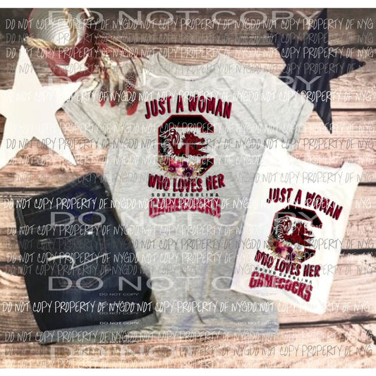 Just a woman gamecocks sublimation transfer Heat Transfer