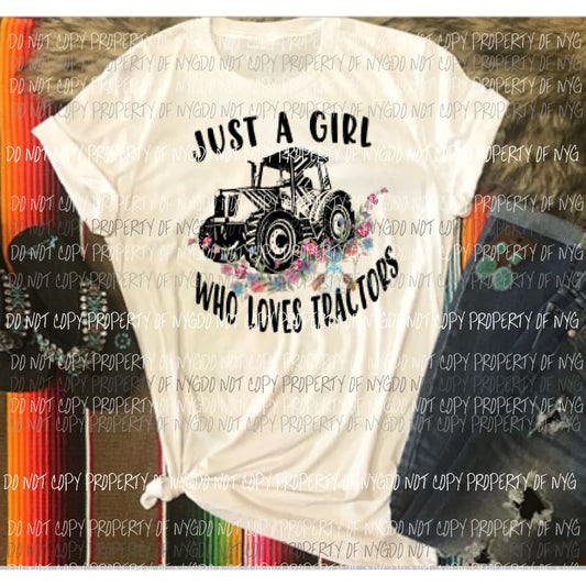 Just a woman who loves her tractors sublimation transfer Heat Transfer