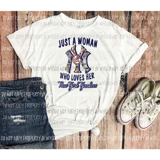 Just a woman Yankees Sublimation transfers Heat Transfer