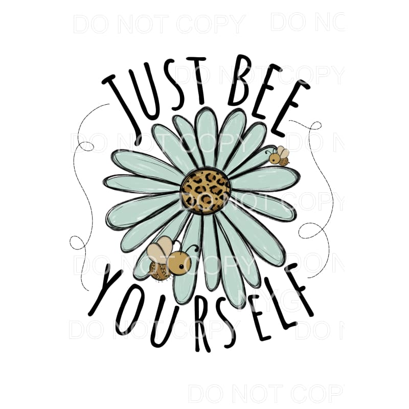 Just Bee Yourself Blue Leopard Daisy Sublimation transfers -