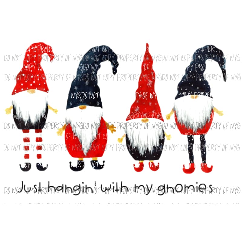 Just Hangin with my Gnomies # 2 Sublimation transfers Heat Transfer