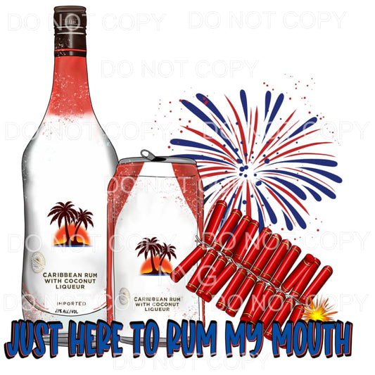 Just Here To Rum My Mouth Bottle Can 4th of July USA America
