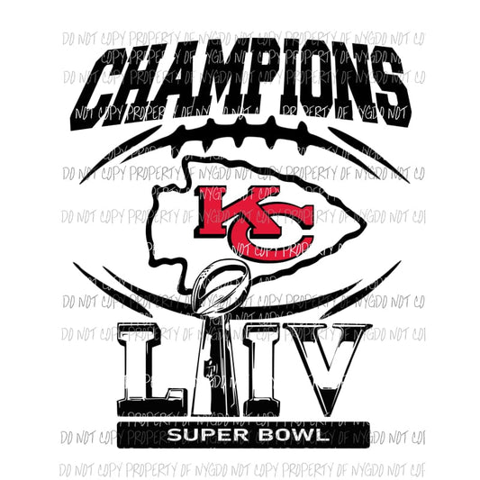 Kansas City Chief Superbowl Champions LIV #1 Sublimation transfers Heat Transfer