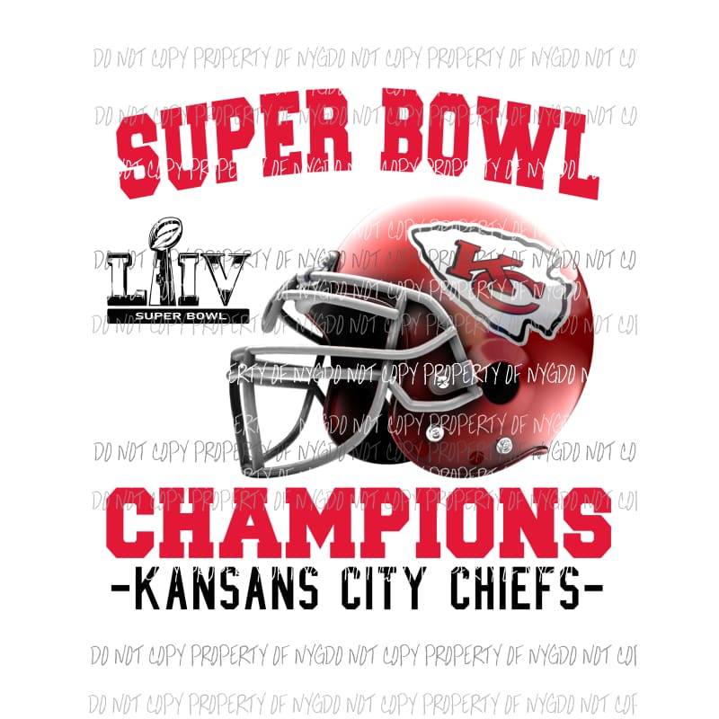 Kansas City Chief Superbowl Champions LIV #3 Sublimation transfers Heat Transfer