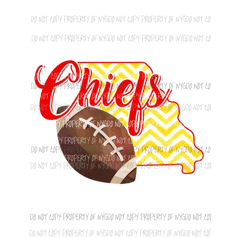 Kansas City Chiefs football chevron state Sublimation transfers Heat Transfer