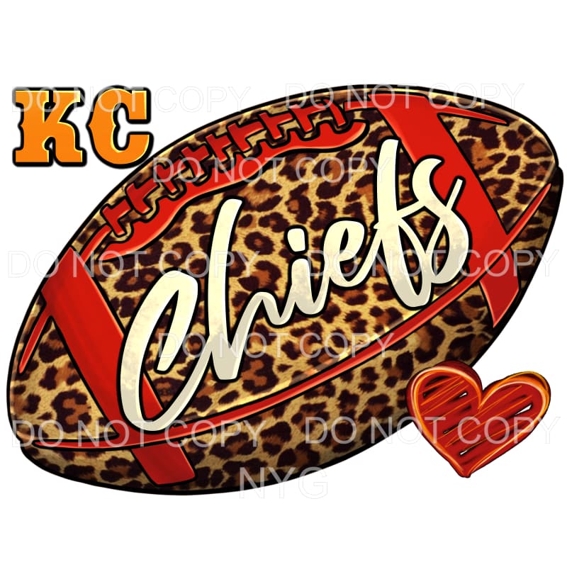 Kansas City Chiefs Football Leopard Red #1715 Sublimation 