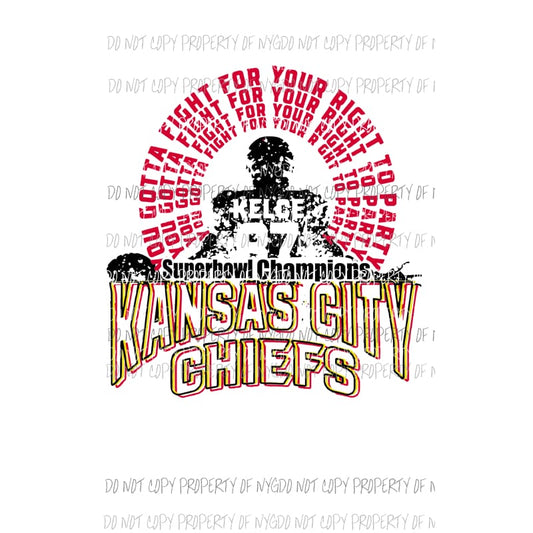 Kansas City Chiefs Superbowl Champions #9 Sublimation transfers Heat Transfer
