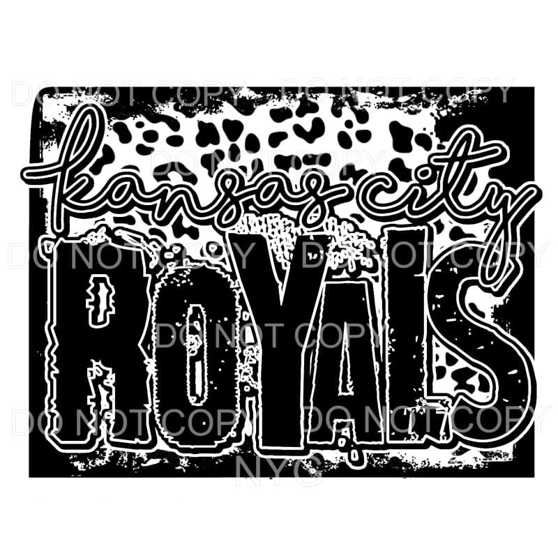 Kansas City Royals Baseball Black Leopard Sublimation 